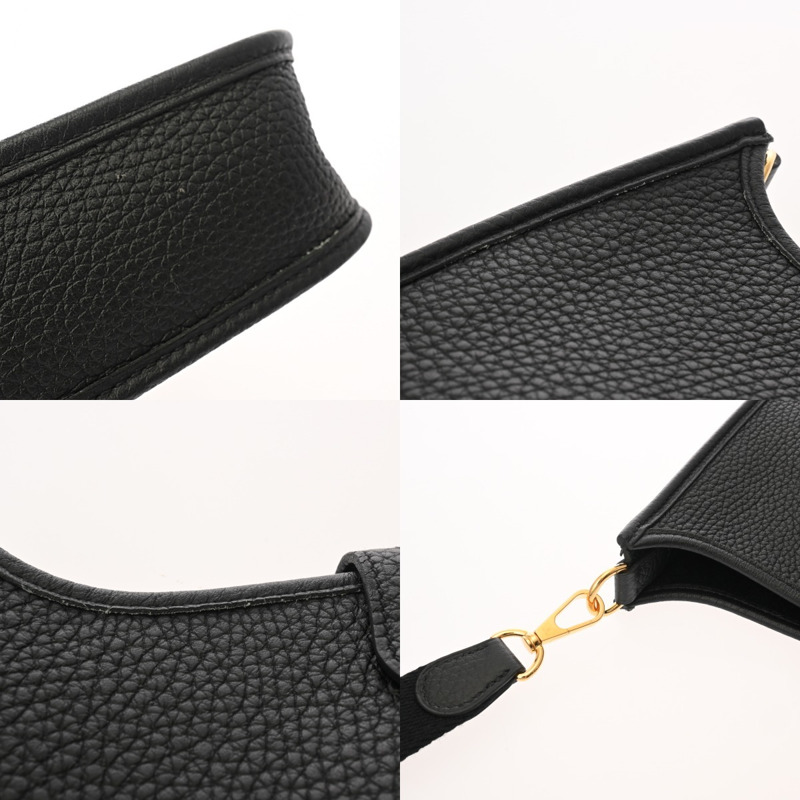 愛馬仕 Evelyn TPM 黑色 U 印章（約 2022 年）女士 Taurillon Clemence 單肩包-9