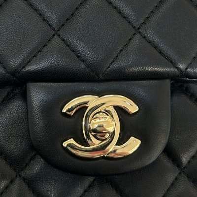 CHANEL黑羊皮金鍊CF20-8