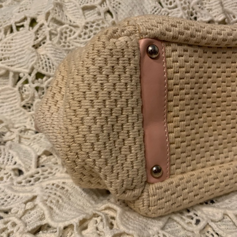 CHANEL香奈兒Chax Lax 風琴包粉色小羊皮米白色 肩背包 手提包-8