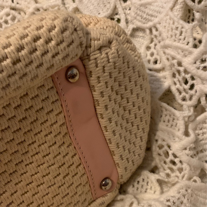 CHANEL香奈兒Chax Lax 風琴包粉色小羊皮米白色 肩背包 手提包-11