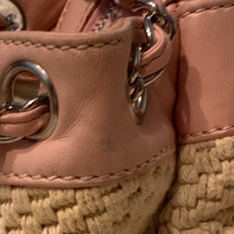 CHANEL香奈兒Chax Lax 風琴包粉色小羊皮米白色 肩背包 手提包-30