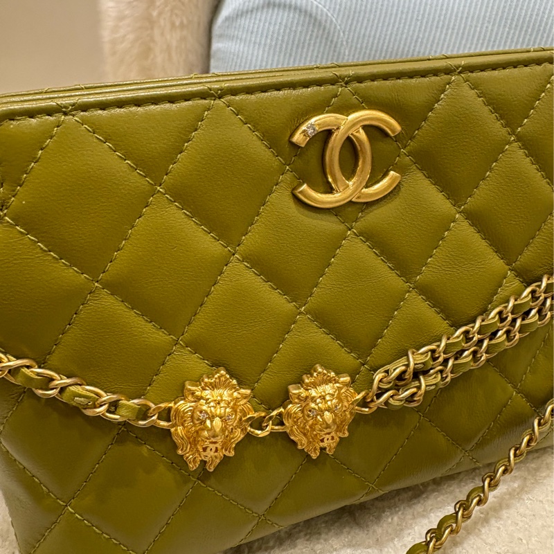 Chanel Vintage 橄欖綠中古包 🫒-3