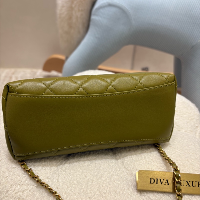 Chanel Vintage 橄欖綠中古包 🫒-5