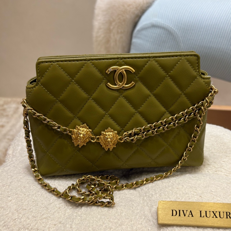 Chanel Vintage 橄欖綠中古包 🫒-8