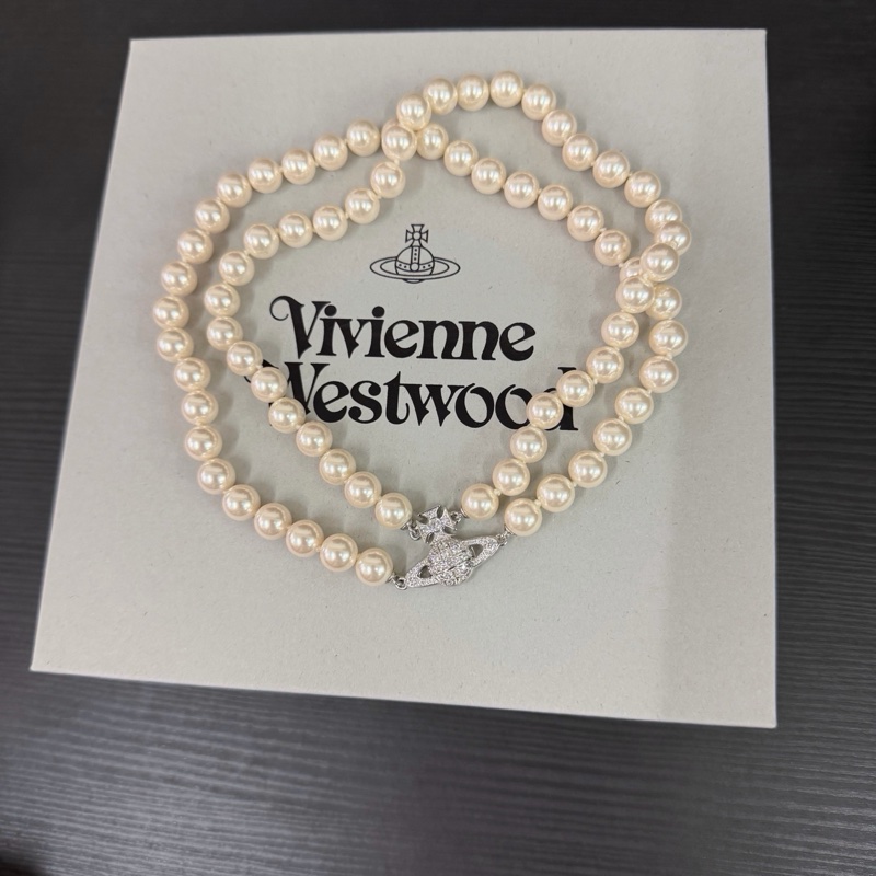 Vivienne Westwood 西太后 土星 🪐 珍珠 項鏈-0