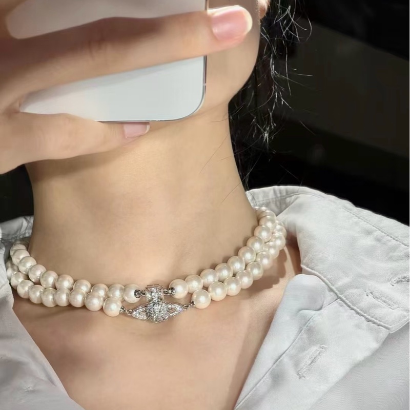 Vivienne Westwood 西太后 土星 🪐 珍珠 項鏈-3