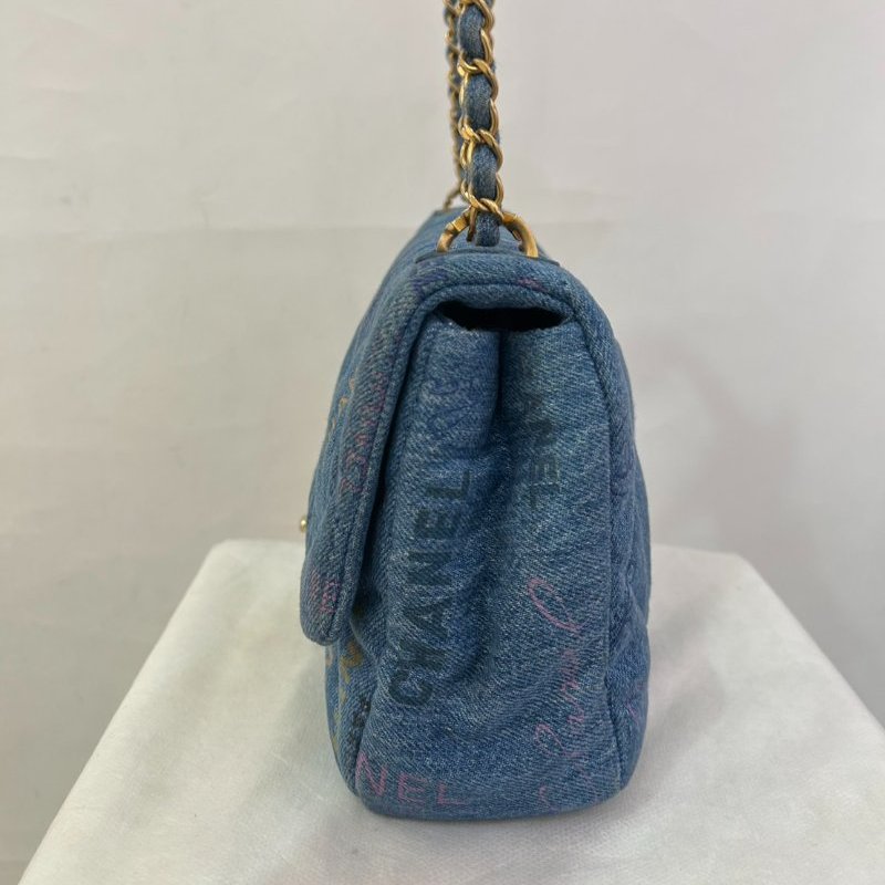 CHANEL牛仔金鍊口蓋包-3