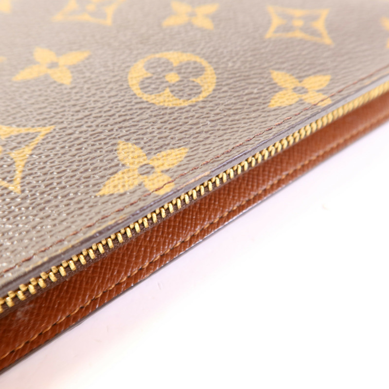LOUIS VUITTON Monogram Porte Monnaie Zip Long Wallet金扣長錢包-14