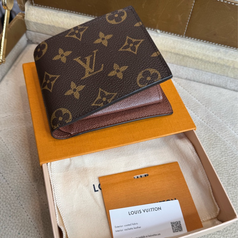 Louis Vuitton 原花男士對開短夾🤎超新閒置品-16