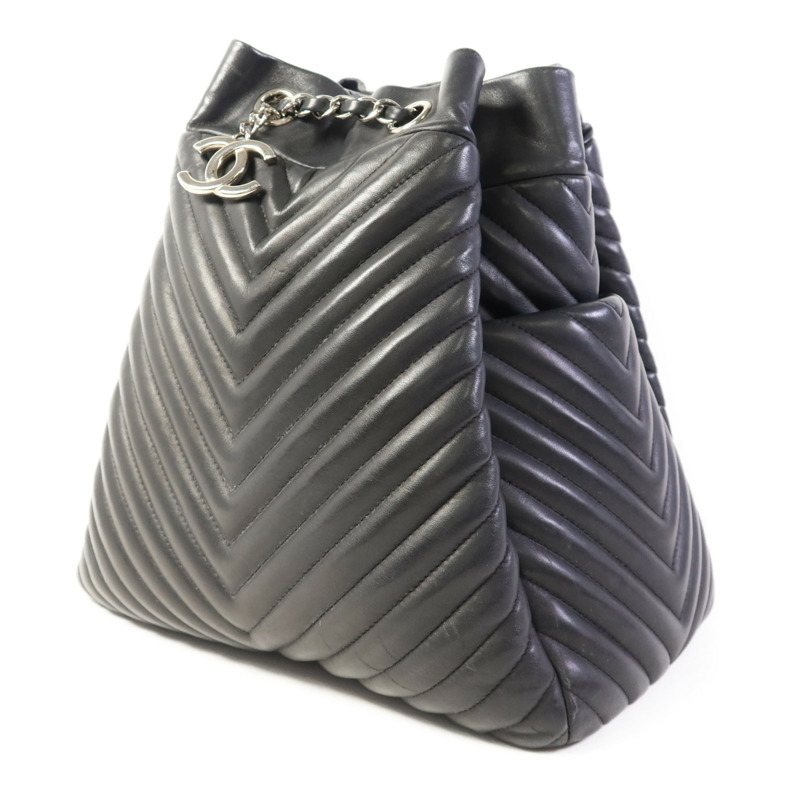 CHANEL 羊皮皮革Shoulder Bag銀扣肩背袋-2