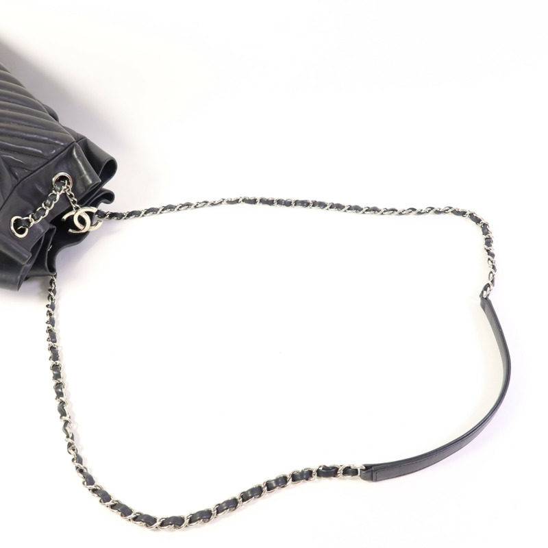 CHANEL 羊皮皮革Shoulder Bag銀扣肩背袋-4