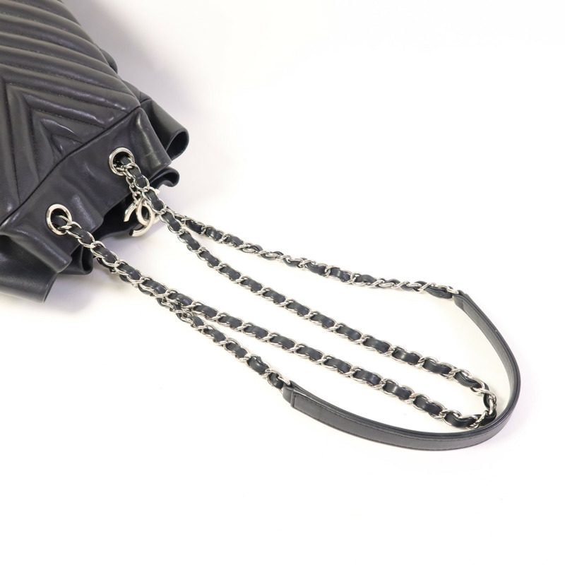 CHANEL 羊皮皮革Shoulder Bag銀扣肩背袋-5