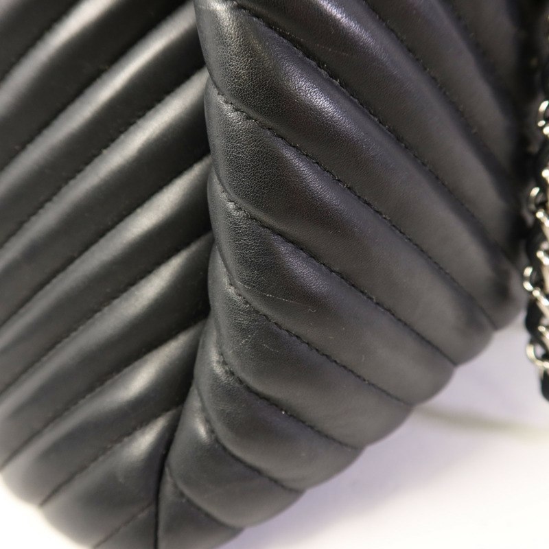 CHANEL 羊皮皮革Shoulder Bag銀扣肩背袋-18