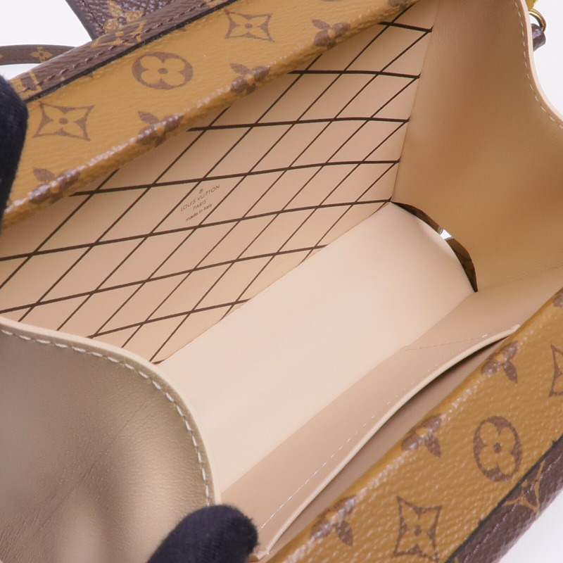 LOUIS VUITTON Monogram Reverse Petite Malle金扣肩背袋-12