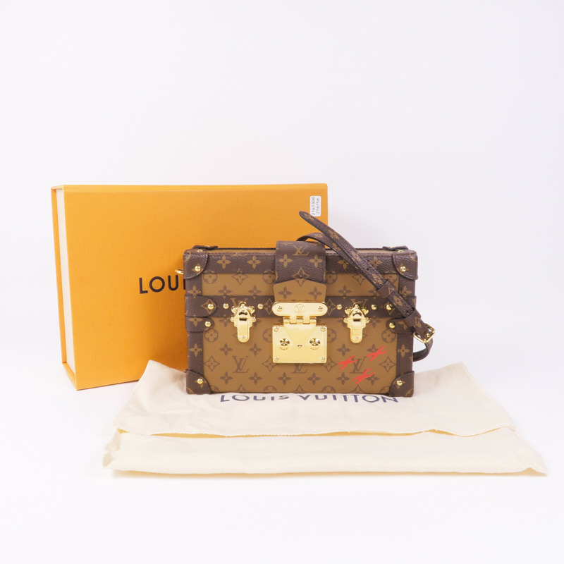 LOUIS VUITTON Monogram Reverse Petite Malle金扣肩背袋-14
