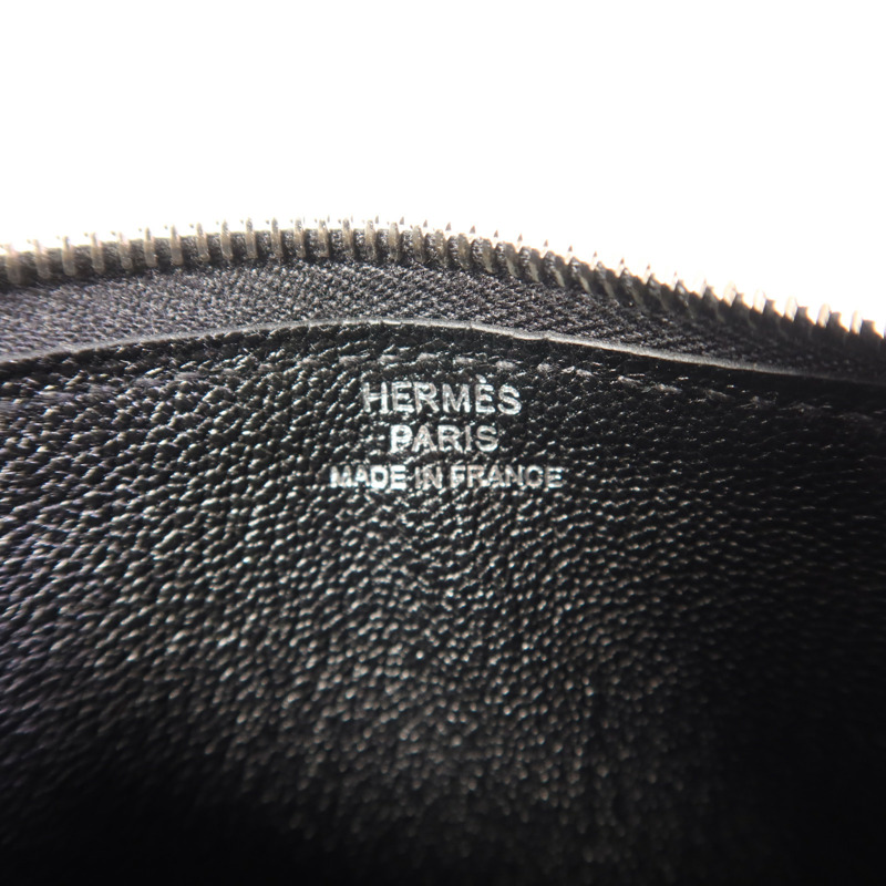 HERMES Evercolor皮革Strap Phone Case PM銀扣手拿包-5