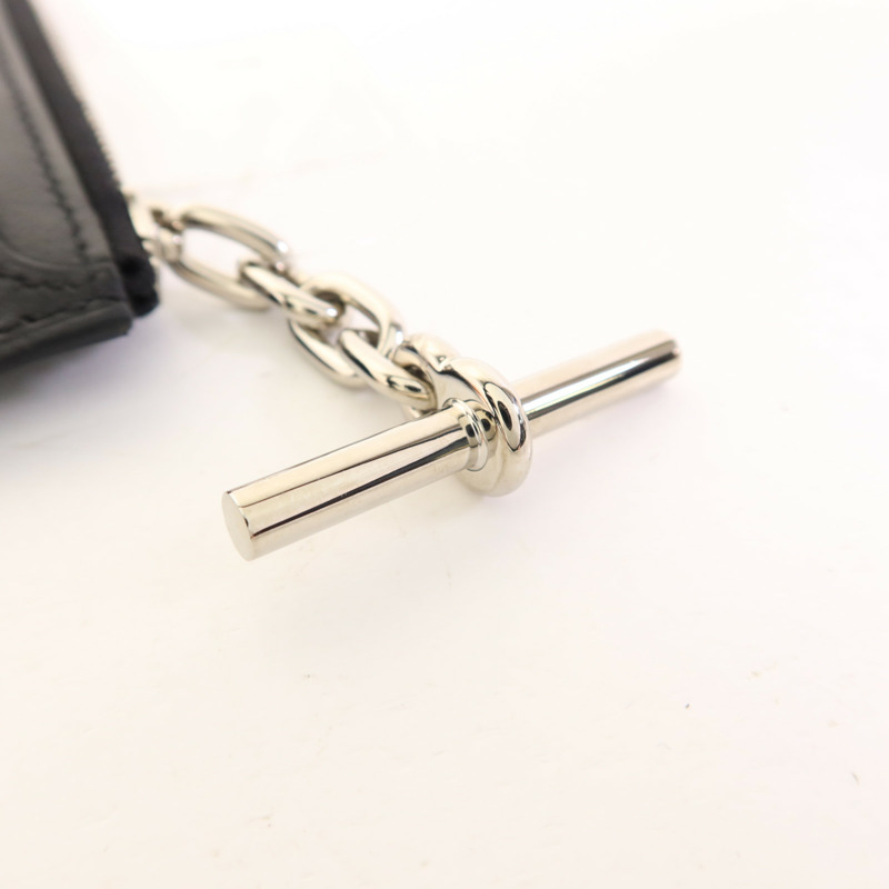 HERMES Evercolor皮革Strap Phone Case PM銀扣手拿包-7