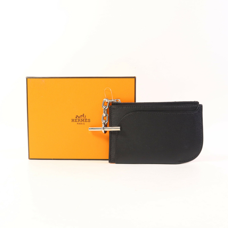HERMES Evercolor皮革Strap Phone Case PM銀扣手拿包-14