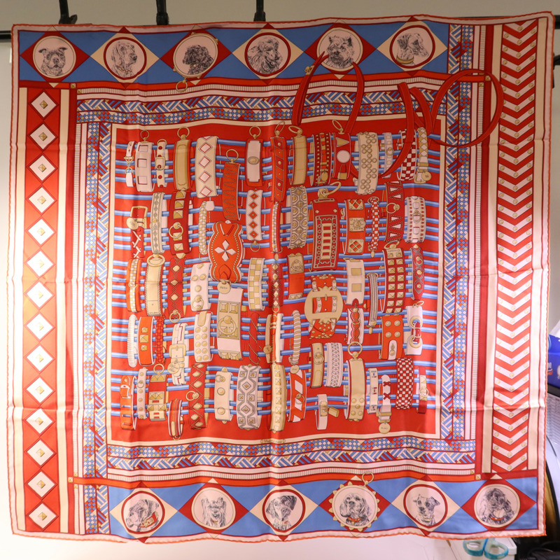 HERMES 絲質Scarf 90X90絲巾-1