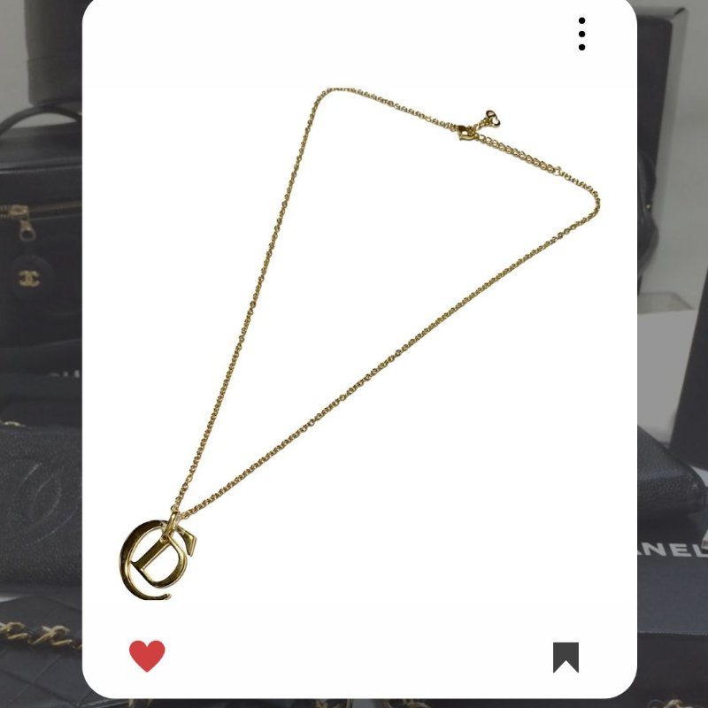 🛍️💖11 月新品上架 🔥 甜價 限時折扣 💖 ✨ChristianDior CD Logo necklace DIOR 金色水鑽頸鏈 經典DIOR 頸項款-4