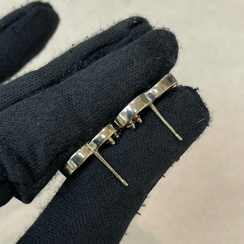 特價優惠! 只做到 9/11! Chanel 21b 雙C水鑽香檳金x銀色鏈條耳環 XB803-16