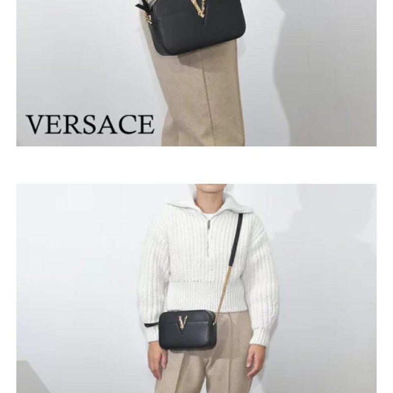 💎Han's house精品服飾💎VERSACE 凡賽斯 女神頭 頂級黑牌 側背包-1