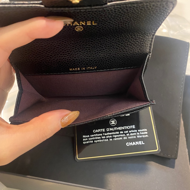 Chanel 香奈兒 黑金經典單層卡夾零錢包|義大利製| 專櫃購入-4