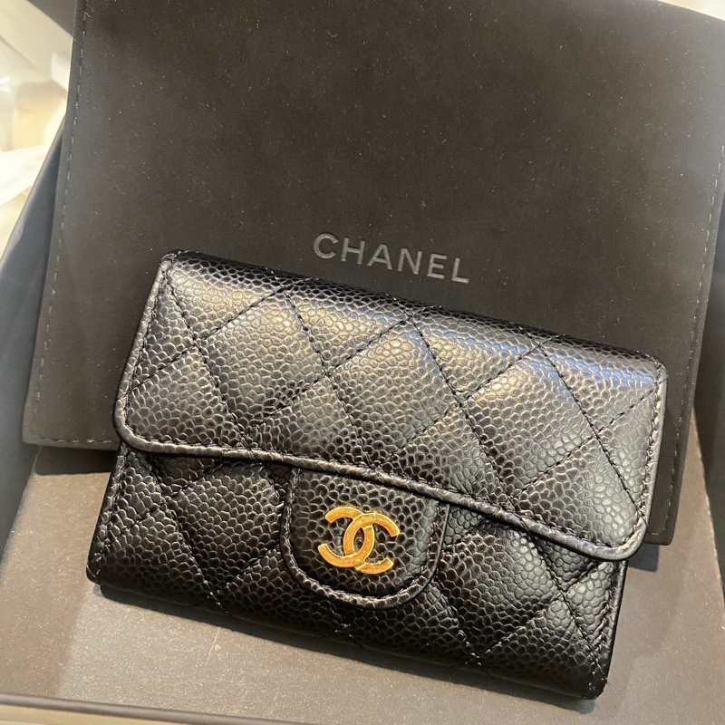 Chanel 香奈兒 黑金經典單層卡夾零錢包|義大利製| 專櫃購入-7