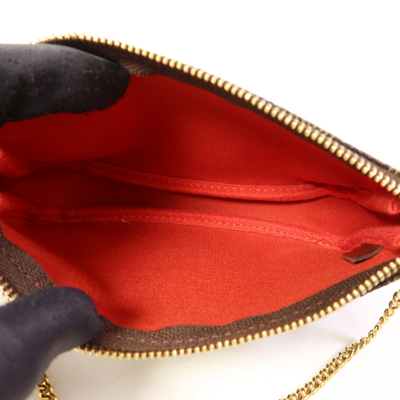 LOUIS VUITTON Monogram Mini Pochette Accessoires金扣手挽袋-5