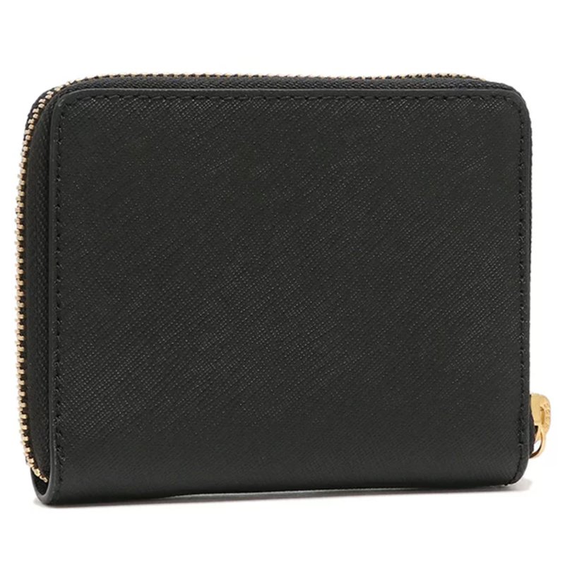 【TORY BURCH】素面皮革短夾-黑色-1