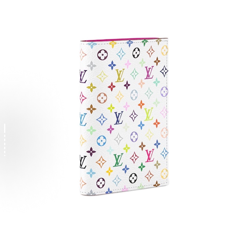 全新LV x 村上隆 聯名款 白三彩 護照包-2