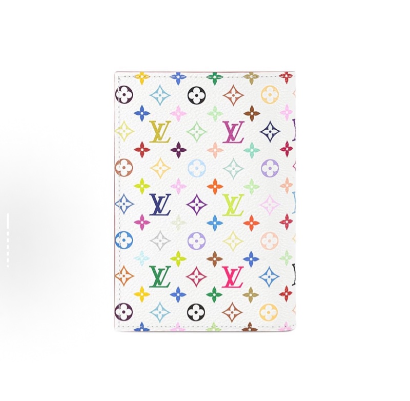 全新LV x 村上隆 聯名款 白三彩 護照包-3