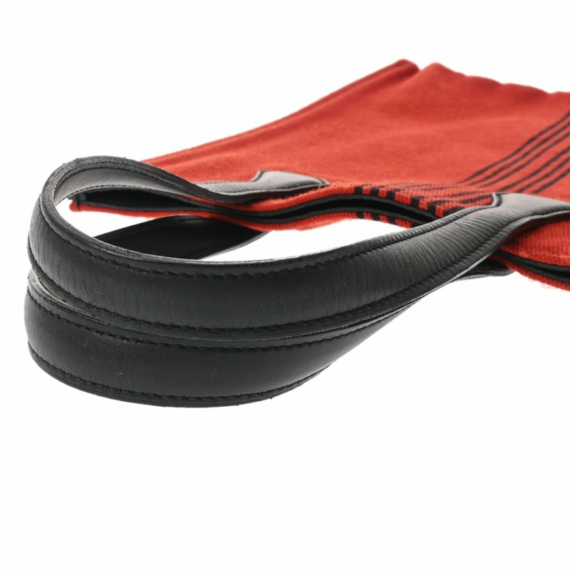 愛馬仕 Potamos Cabas PM 紅/黑男女通用 Swift Toile 托特包-3