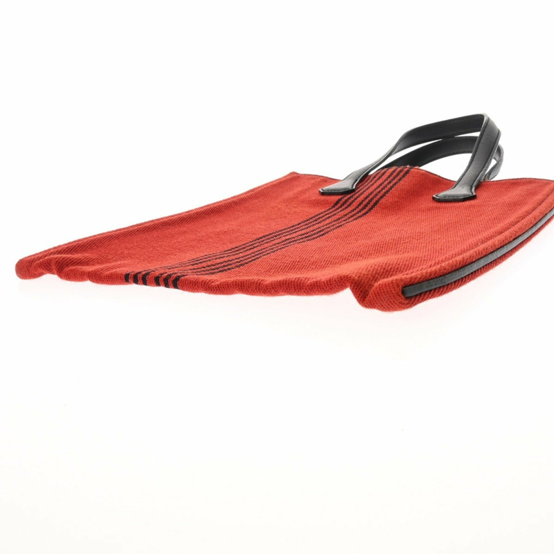 愛馬仕 Potamos Cabas PM 紅/黑男女通用 Swift Toile 托特包-6