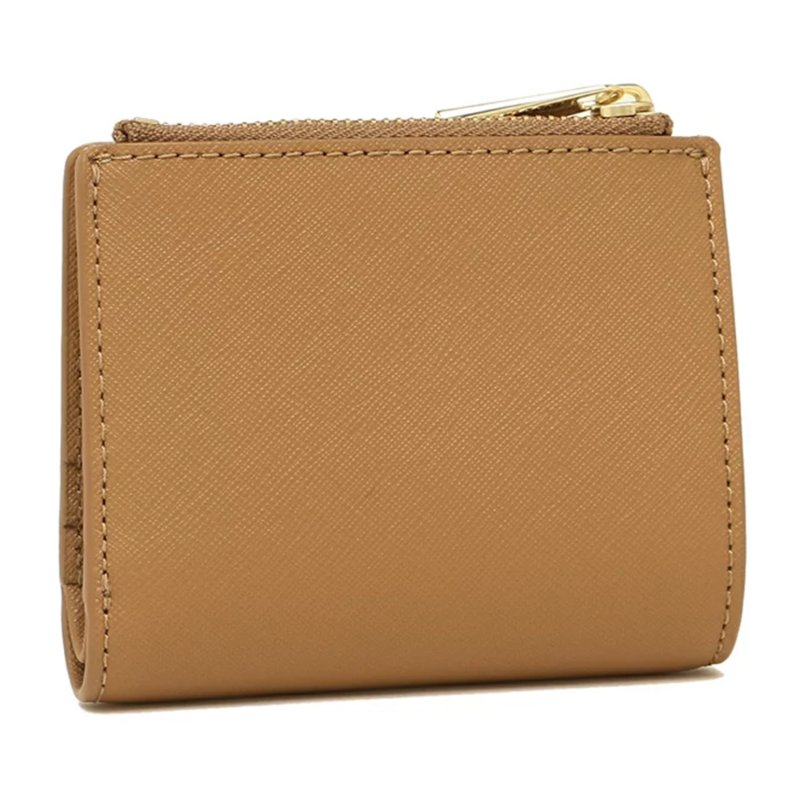 【TORY BURCH】素面防刮皮革短夾-駝色-1