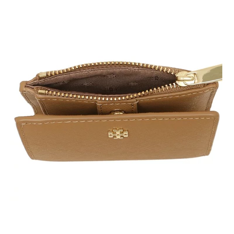 【TORY BURCH】素面防刮皮革短夾-駝色-2