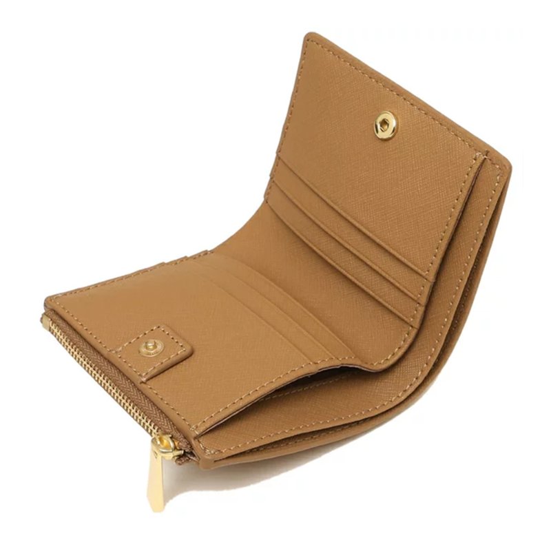 【TORY BURCH】素面防刮皮革短夾-駝色-3