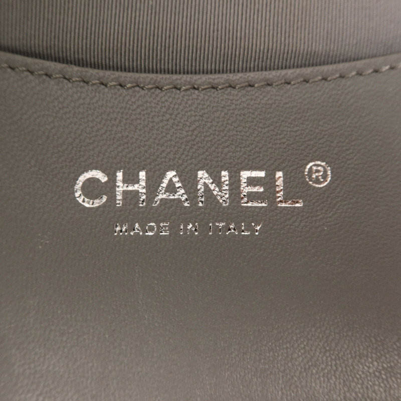 CHANEL 牛皮皮革Tote Bag銀扣肩背袋-5