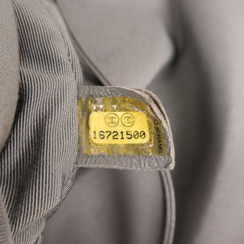 CHANEL 牛皮皮革Tote Bag銀扣肩背袋-6