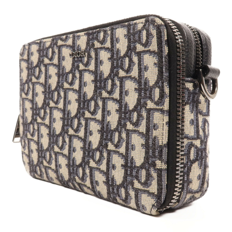 Dior 帆布Zipped Pouch With Strap銀扣肩背袋-2
