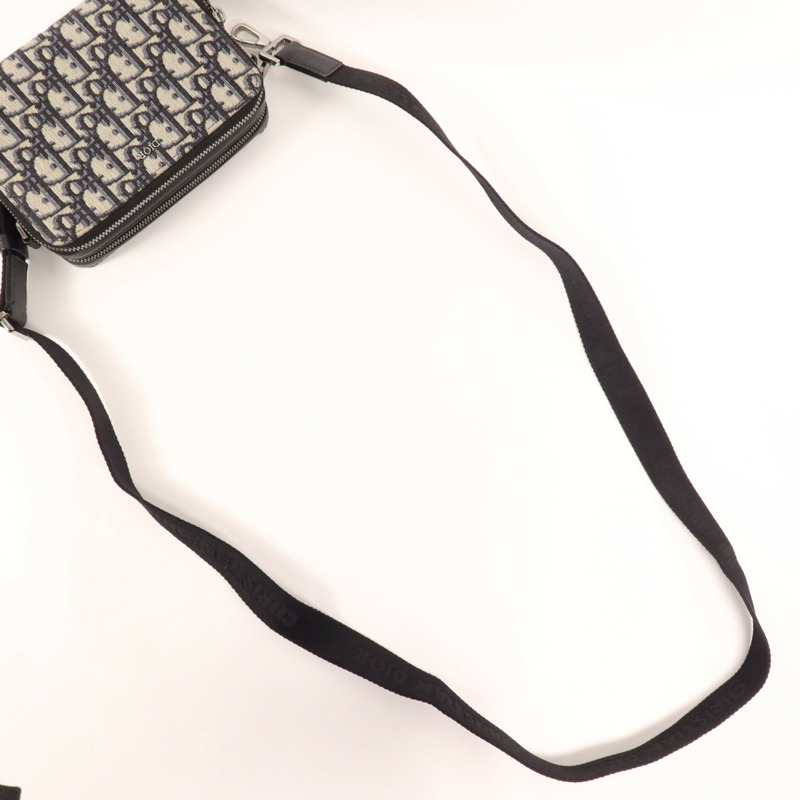 Dior 帆布Zipped Pouch With Strap銀扣肩背袋-7