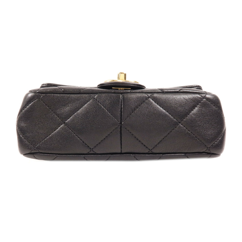 CHANEL 羊皮皮革Chain Shoulder金扣手挽肩背兩用袋-3