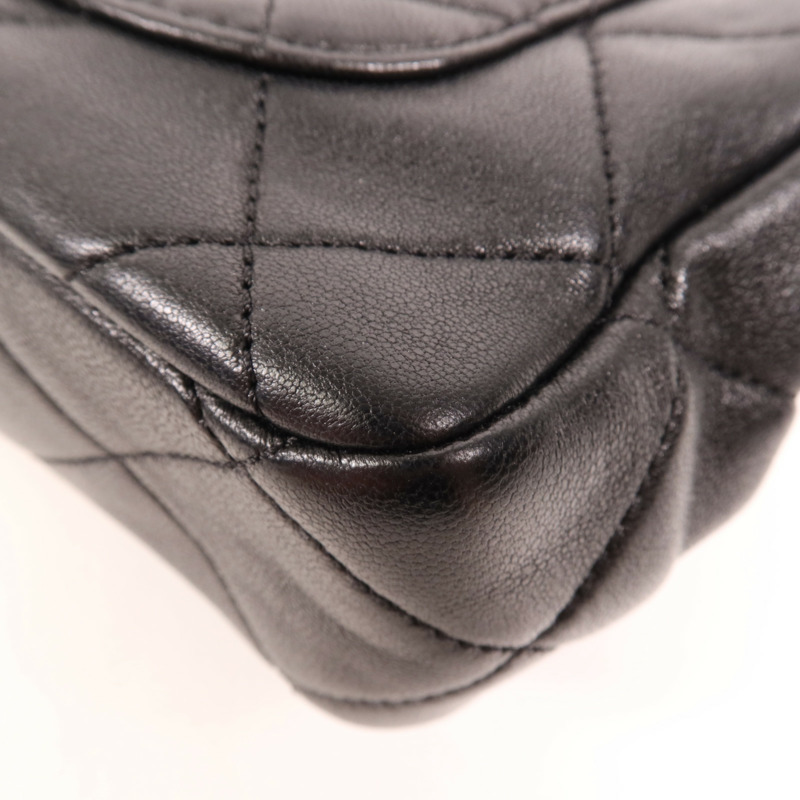 CHANEL 羊皮皮革Chain Shoulder金扣手挽肩背兩用袋-12