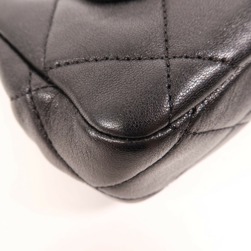 CHANEL 羊皮皮革Chain Shoulder金扣手挽肩背兩用袋-13