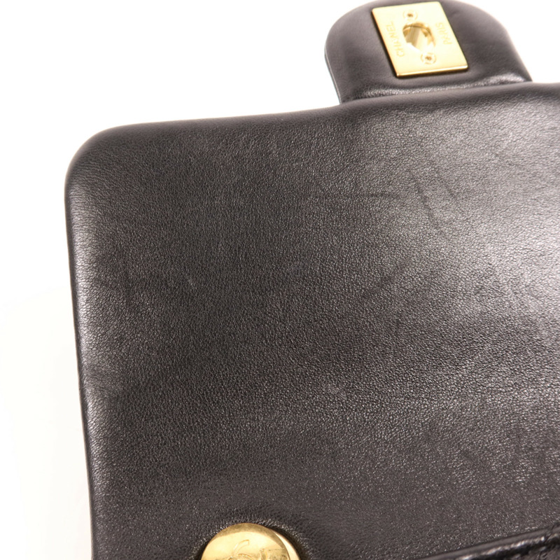 CHANEL 羊皮皮革Chain Shoulder金扣手挽肩背兩用袋-14