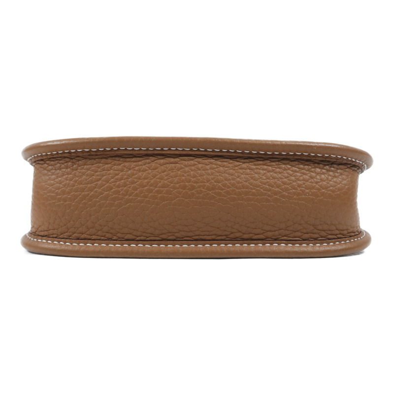 HERMES Clemence皮革Evelyne TPM銀扣肩背袋Gold-3