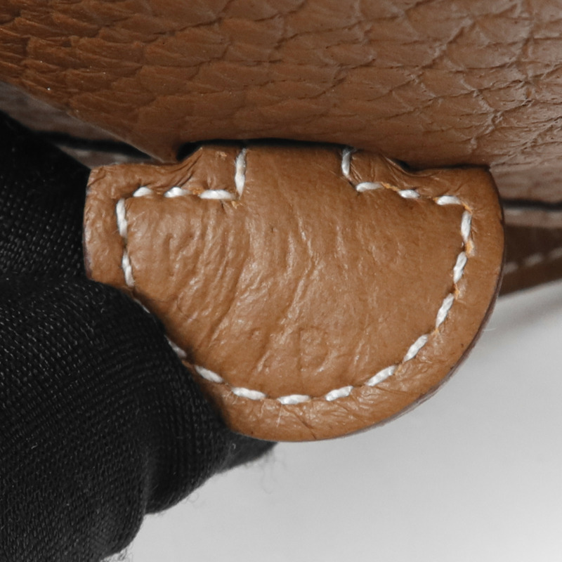 HERMES Clemence皮革Evelyne TPM銀扣肩背袋Gold-6