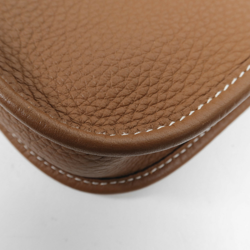 HERMES Clemence皮革Evelyne TPM銀扣肩背袋Gold-12