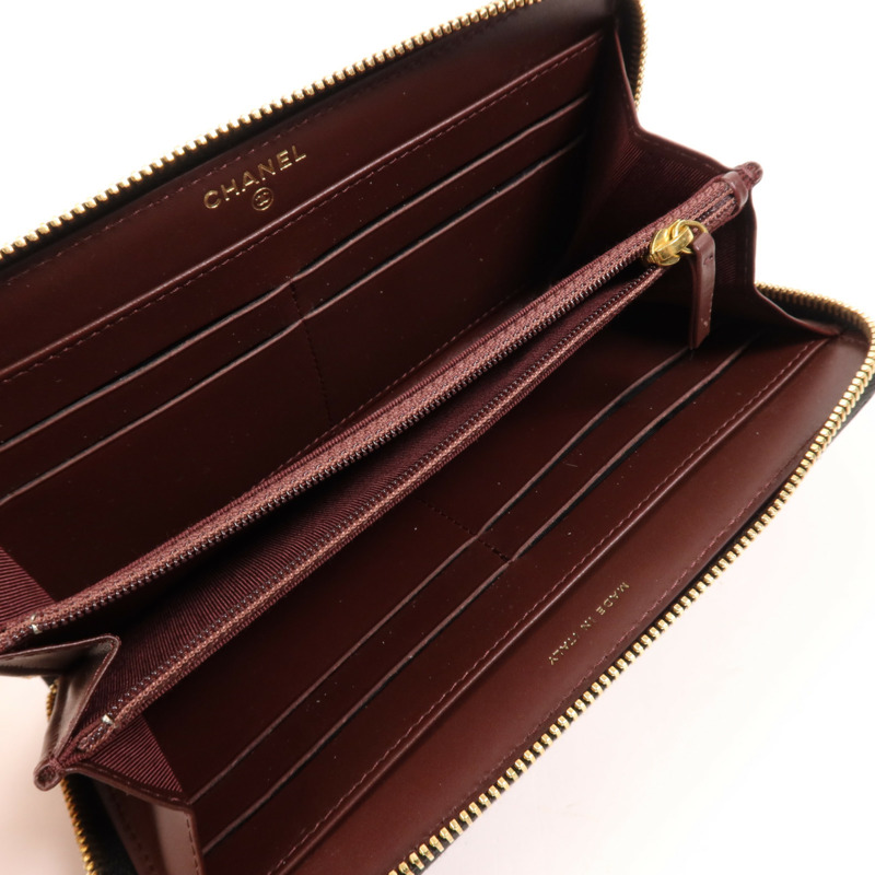 CHANEL 牛皮皮革Long Wallet金扣長錢包-4
