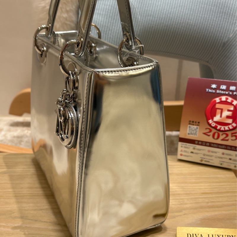 Lady Dior Sliver皮革 二手-8